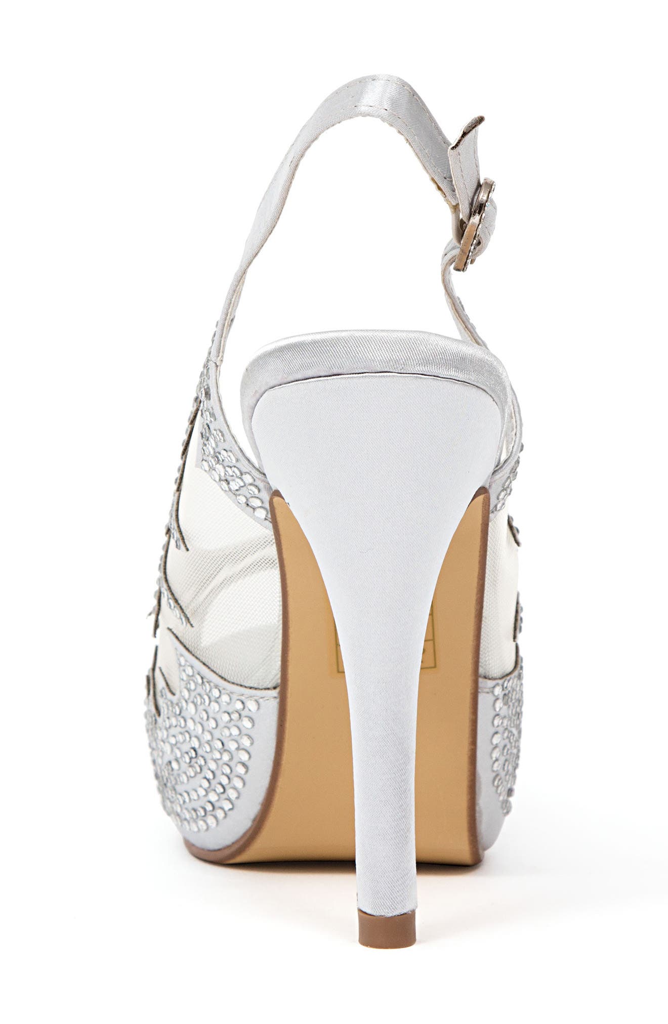 LADY COUTURE Dream Peep Toe Slingback Pump, Alternate, color, Silver