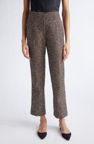 Giambattista Valli Metallic Bouclé Ankle Pants