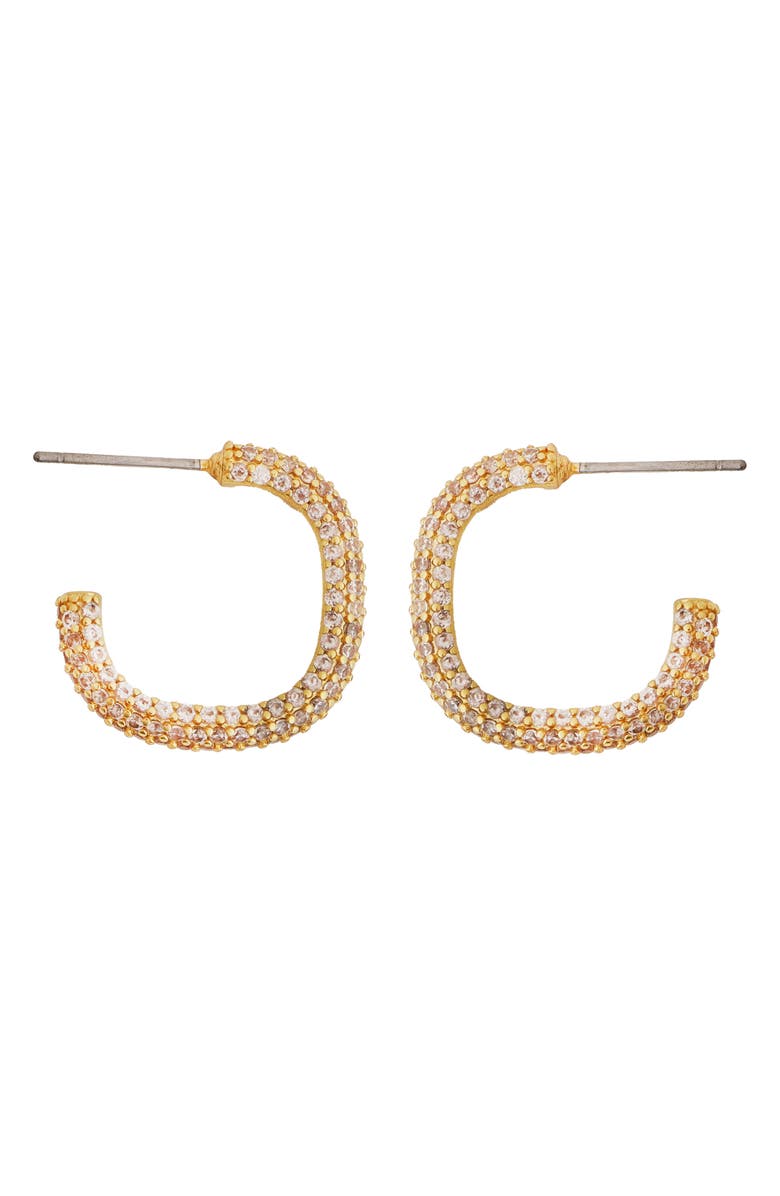 Panacea Pavé Cubic Zirconia Hoop Earrings, Main, color, Gold