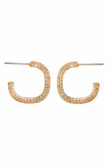 Panacea Pavé Cubic Zirconia Hoop Earrings