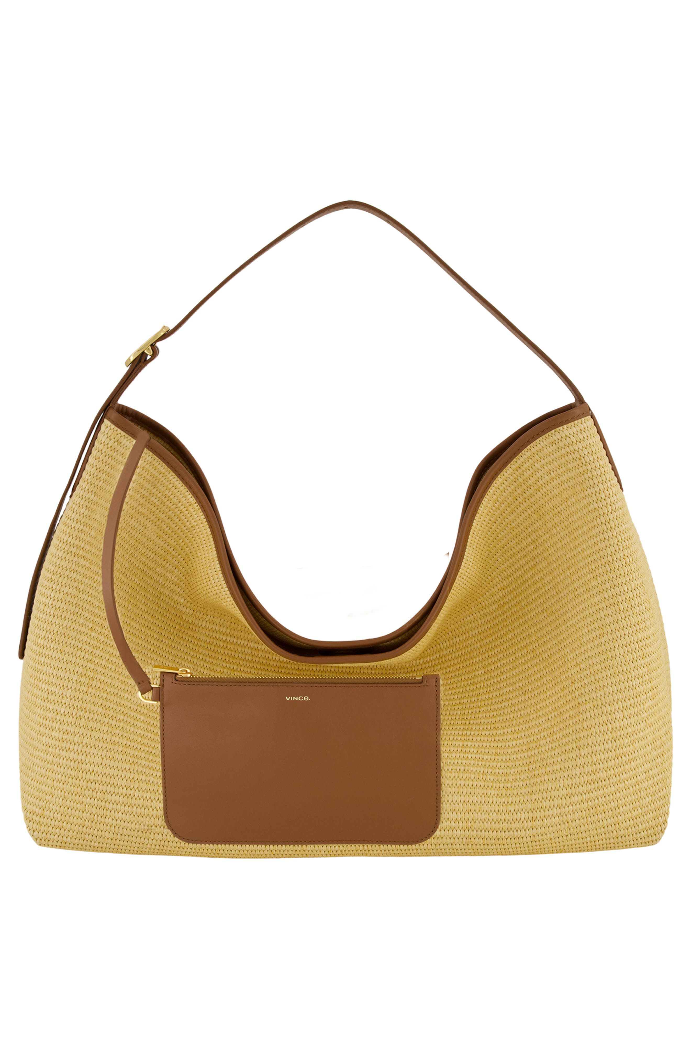Vince Medium Vivian Raffia Hobo Bag, Alternate, color, Natural