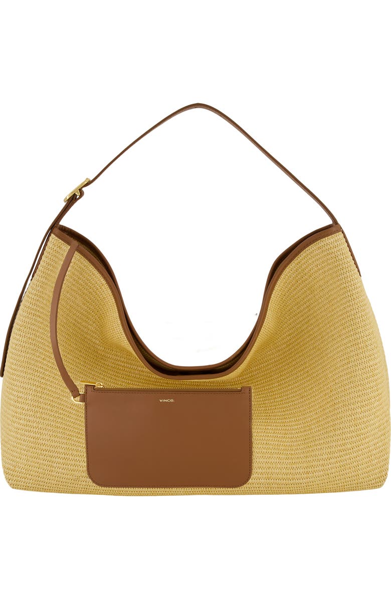 Vince Medium Vivian Raffia Hobo Bag, Alternate, color, Natural