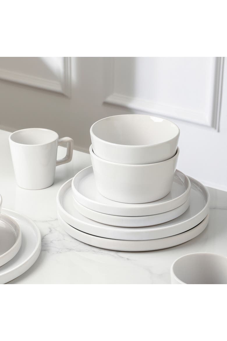 Celina Stoneware 32-Piece Dinnerware Set, Alternate, color, White