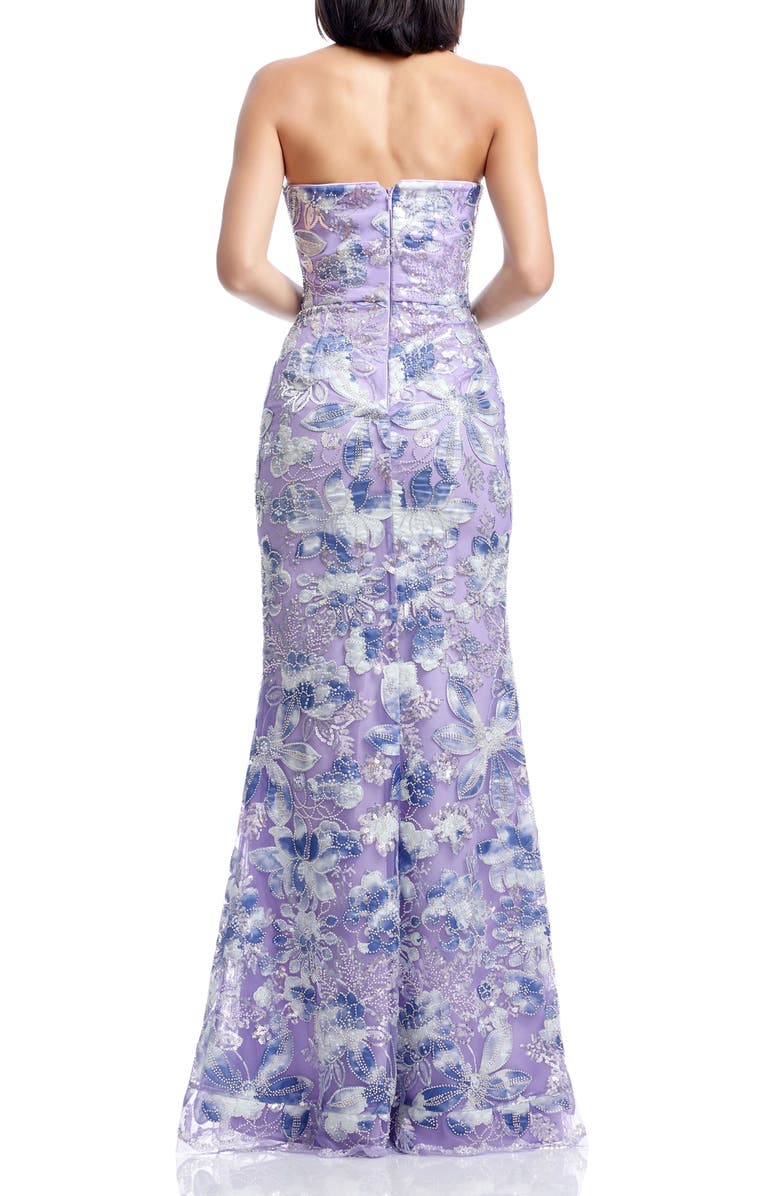 Dress the Population Sheridan Sequin Strapless Mermaid Gown, Alternate, color, Lilac Multi