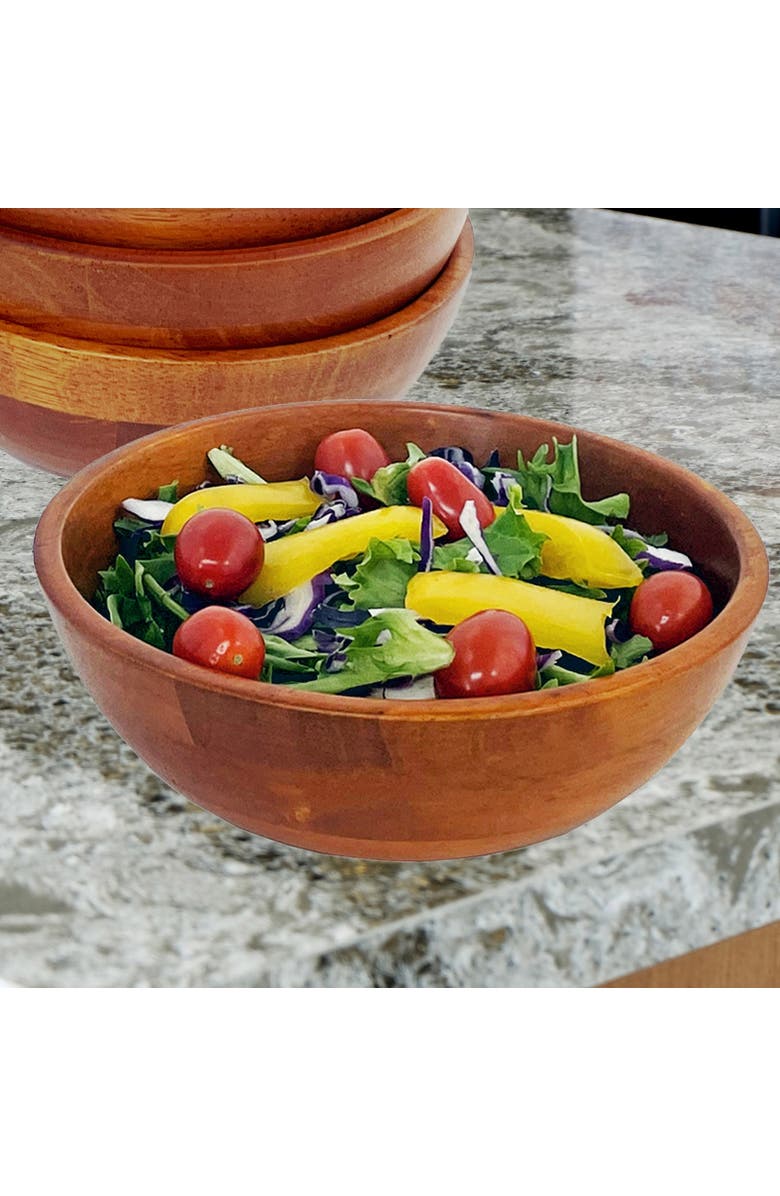 FRIELING Rubberwood Conical Bowl, Small 2.5-Inch x 7-Inch Diameter, Alternate, color, Brown