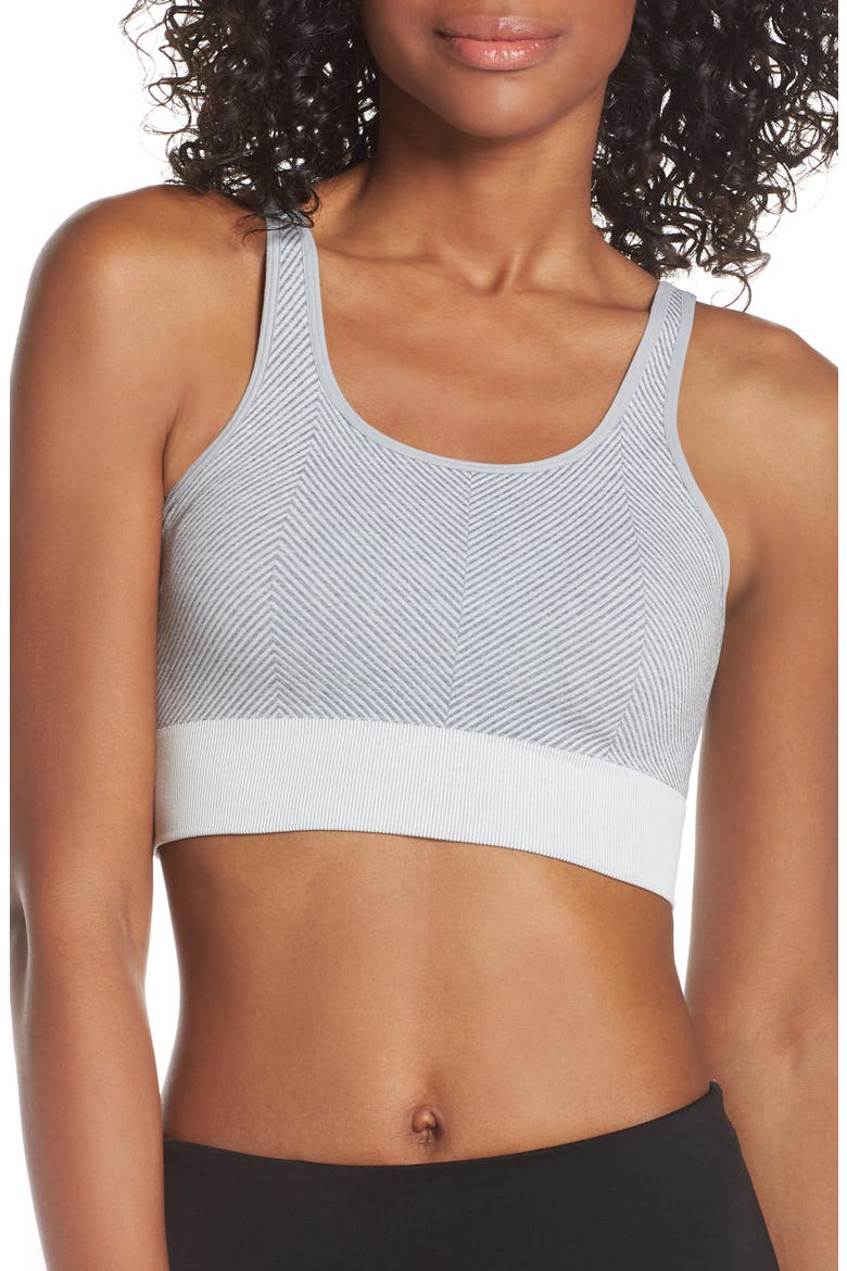 Spirit Sports Bra, Main, color, GREY LIGHT/ WHITE