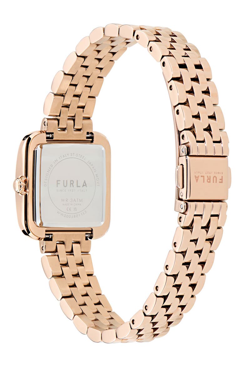 Heritage Crystal Square Rose Gold Tone Bracelet Watch, 27.5mm, Alternate, color, ROSE GOLD-TONE