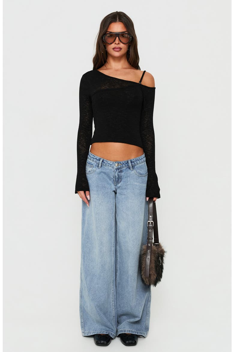 Picco Ultra Low Rise Wide Leg Jeans, Alternate, color, LIGHT BLUE WASH