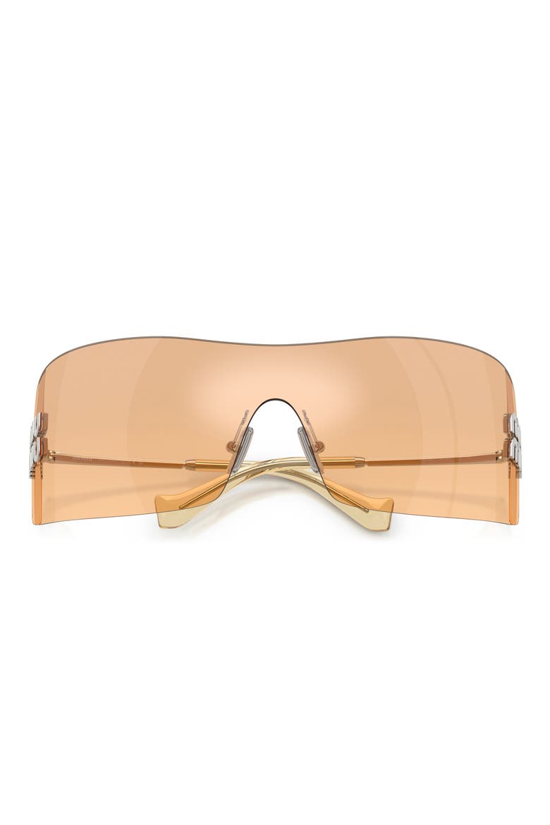144mm Oversize Shield Sunglasses, Alternate, color, SILVER / ORANGE MIRROR SILVER