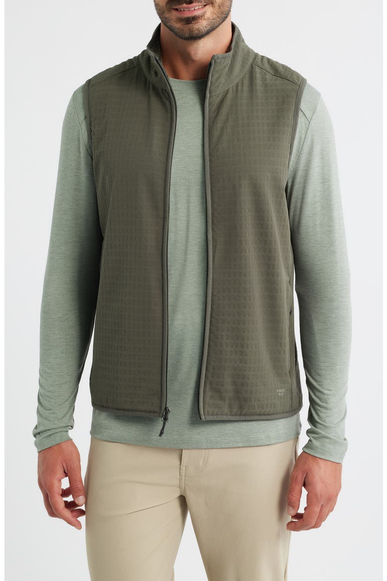 Gridback Fleece Lined Vest, Main, color, DARK FOREST