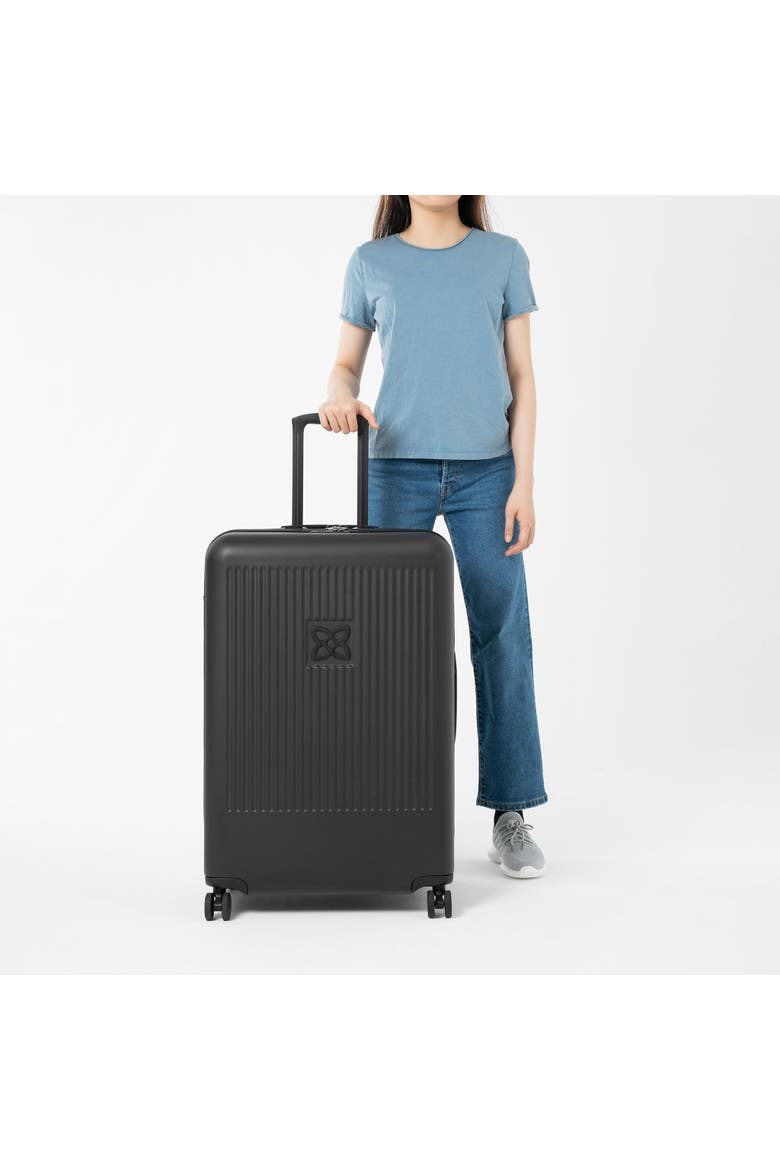 Meridian 29 Inch Large Checked Travel Hardside Luggage, Alternate, color, Black