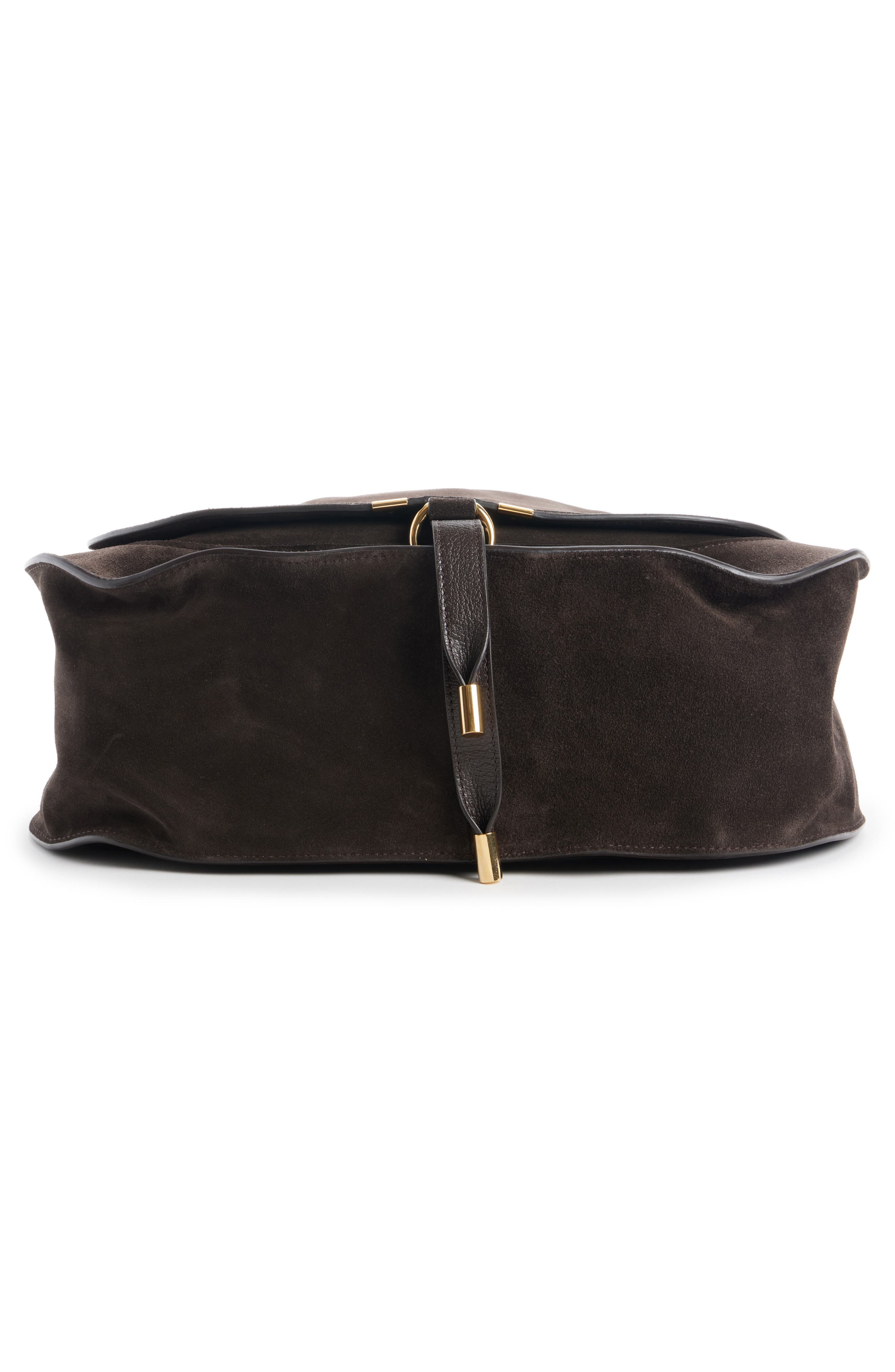 Chloé Medium Marcie Suede Shoulder Bag, Alternate, color, Kohl Brown