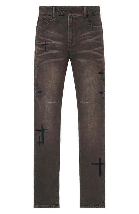 Bryant Skinny Jeans (Mocha Drift Cross Patch)