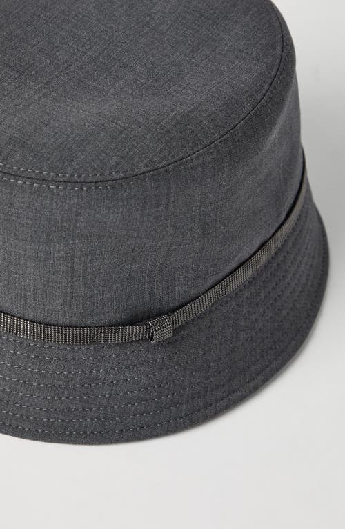 Brunello Cucinelli Monili Chain Detail Bucket Hat In Lignite Grey