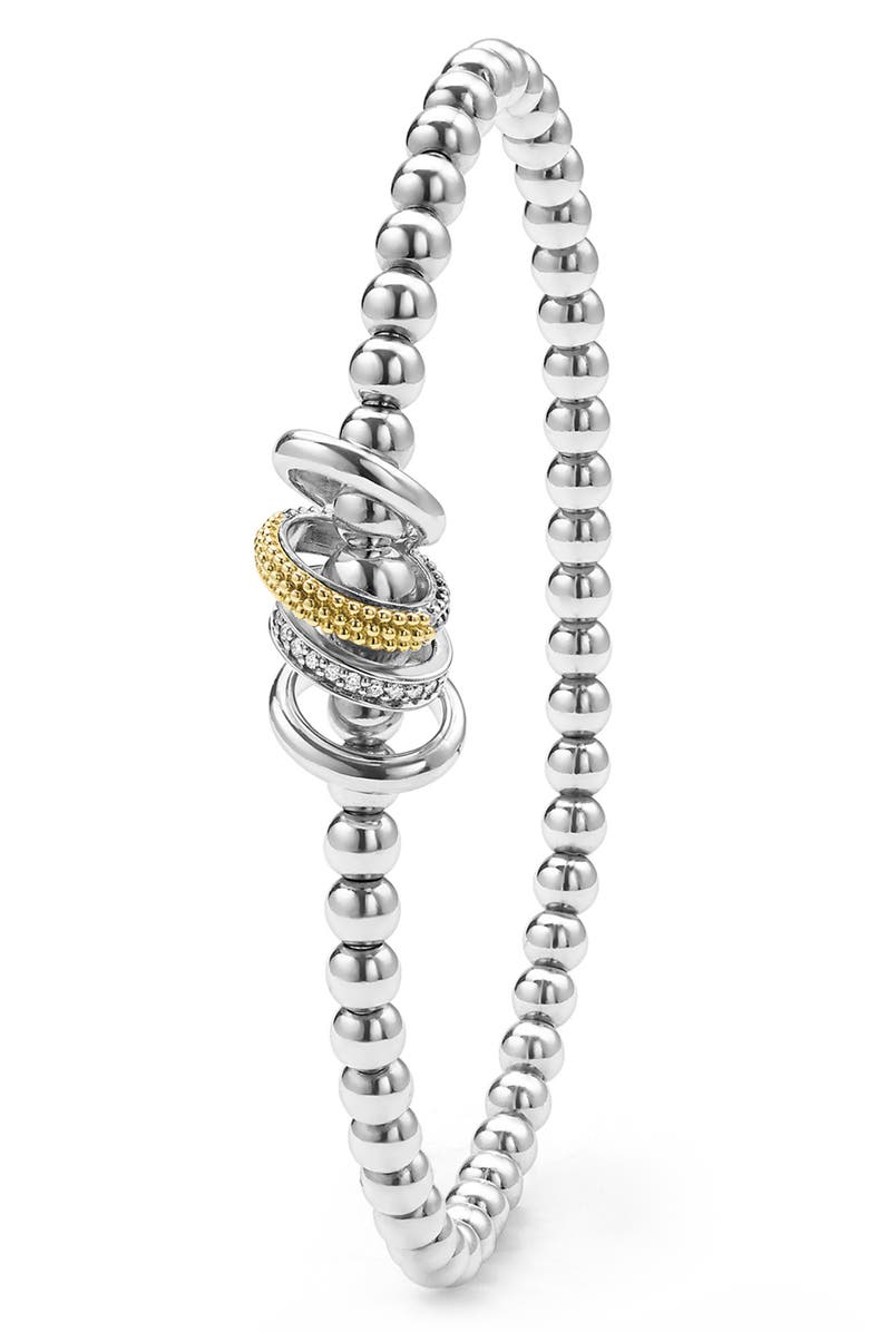 LAGOS 4-Ring Diamond Stretch Bracelet, Alternate, color, Two Tone