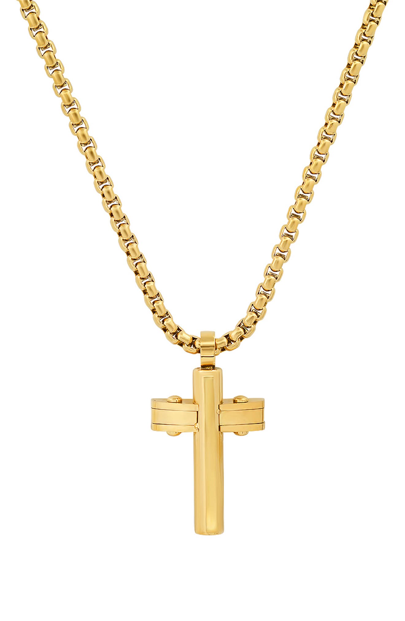 HMY JEWELRY Stainless Steel Cross Pendant Necklace