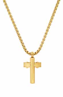 HMY JEWELRY Stainless Steel Cross Pendant Necklace