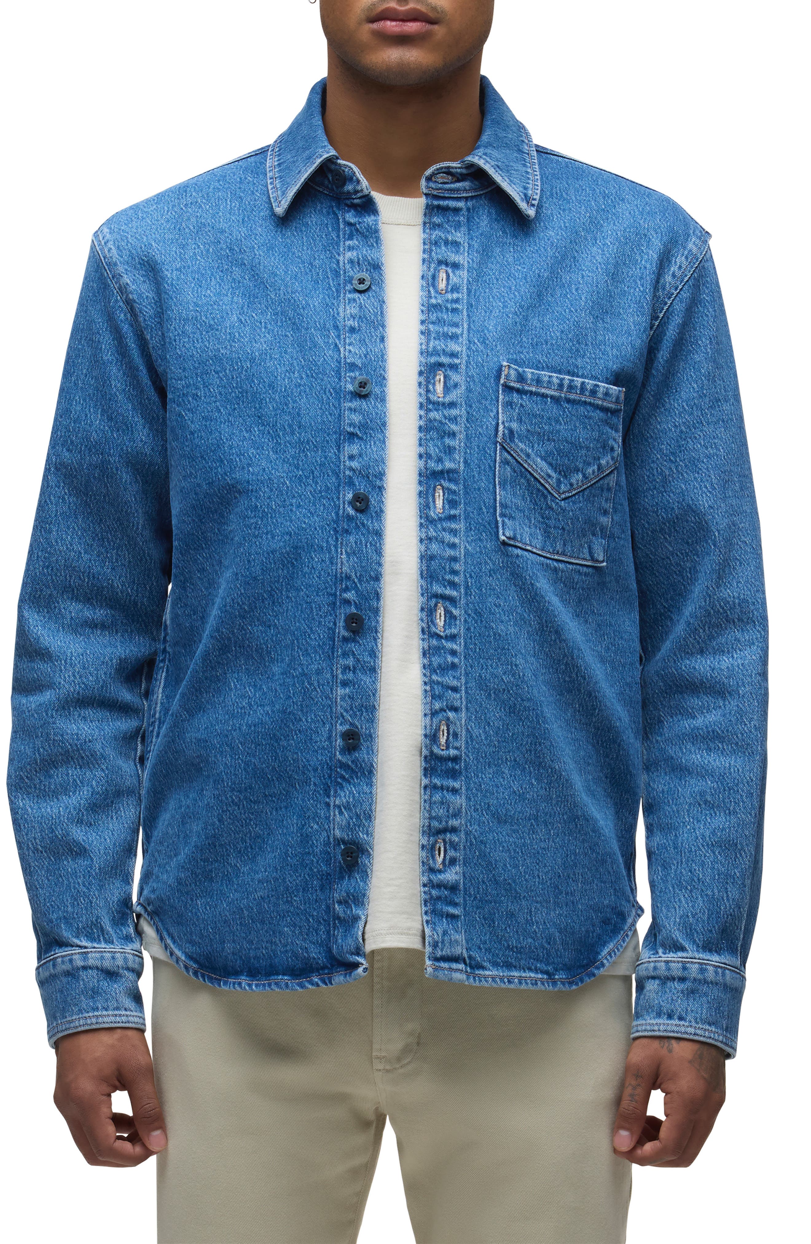 Long Sleeve Denim Button-Up Shirt