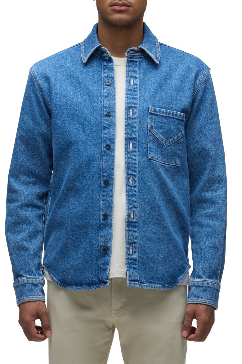 Long Sleeve Denim Button-Up Shirt, Main, color, SHADE