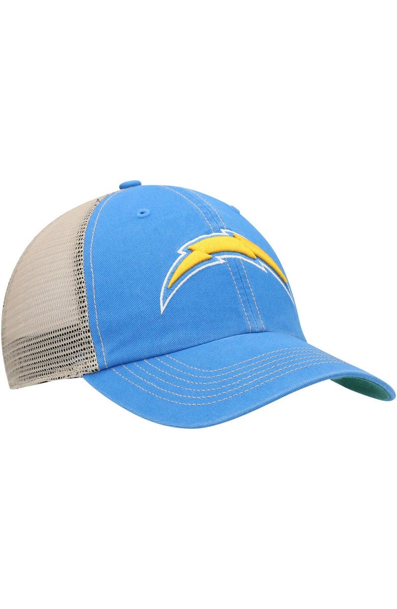 '47 Men's '47 Powder Blue/Natural Los Angeles Chargers Trawler Trucker Clean Up Snapback Hat, Alternate, color, Powder Blue