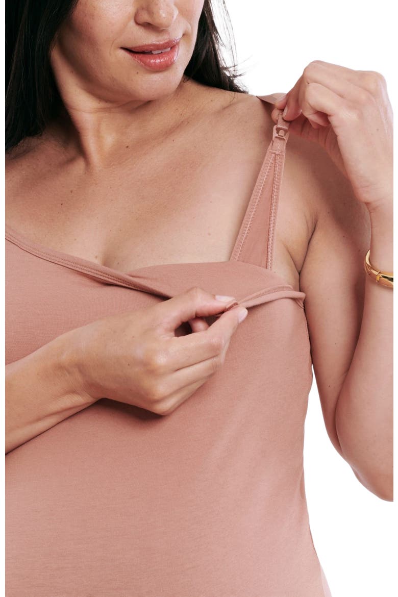 Clip Down Nursing Tank Top, Alternate, color, Brush