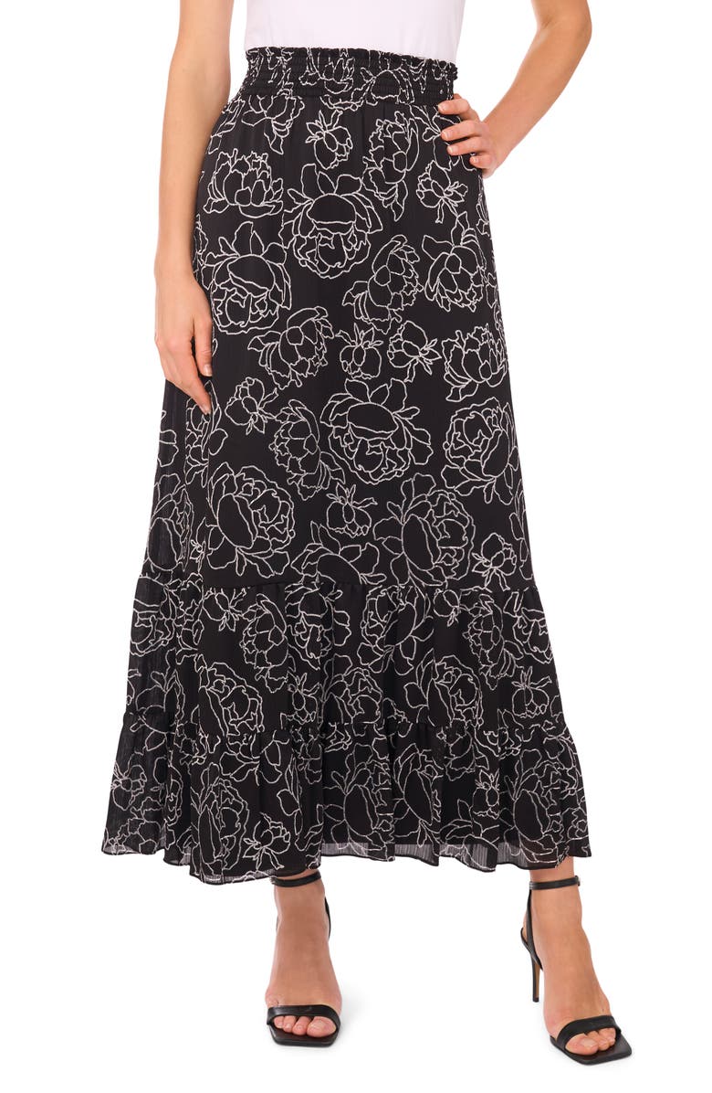 Vince Camuto Tiered Maxi Skirt, Main, color, Rich Black