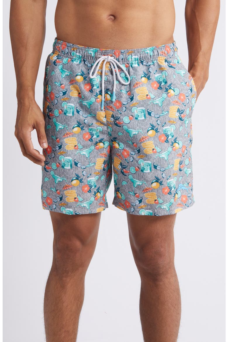 Naples Tales of a Cocktail Swim Trunks, Main, color, CONCRETE GREY