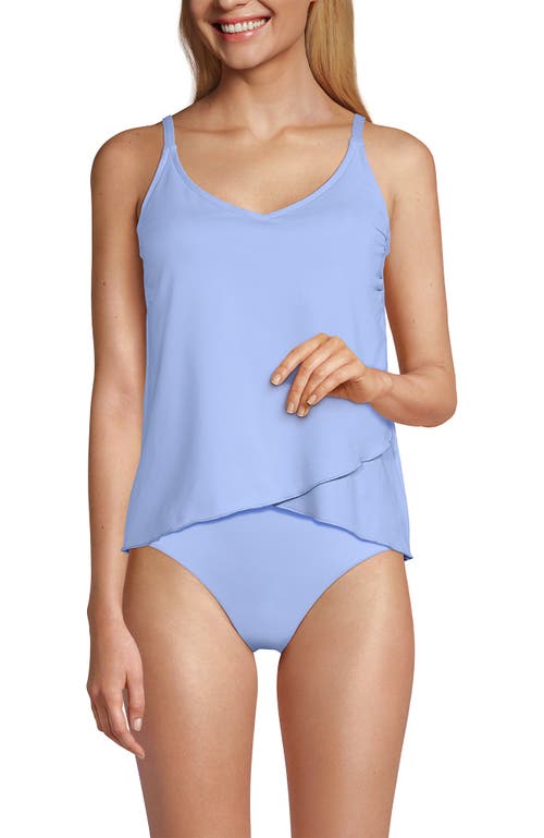 Lands' End Tulip Hem Tankini Top In Soft Cloud Blue