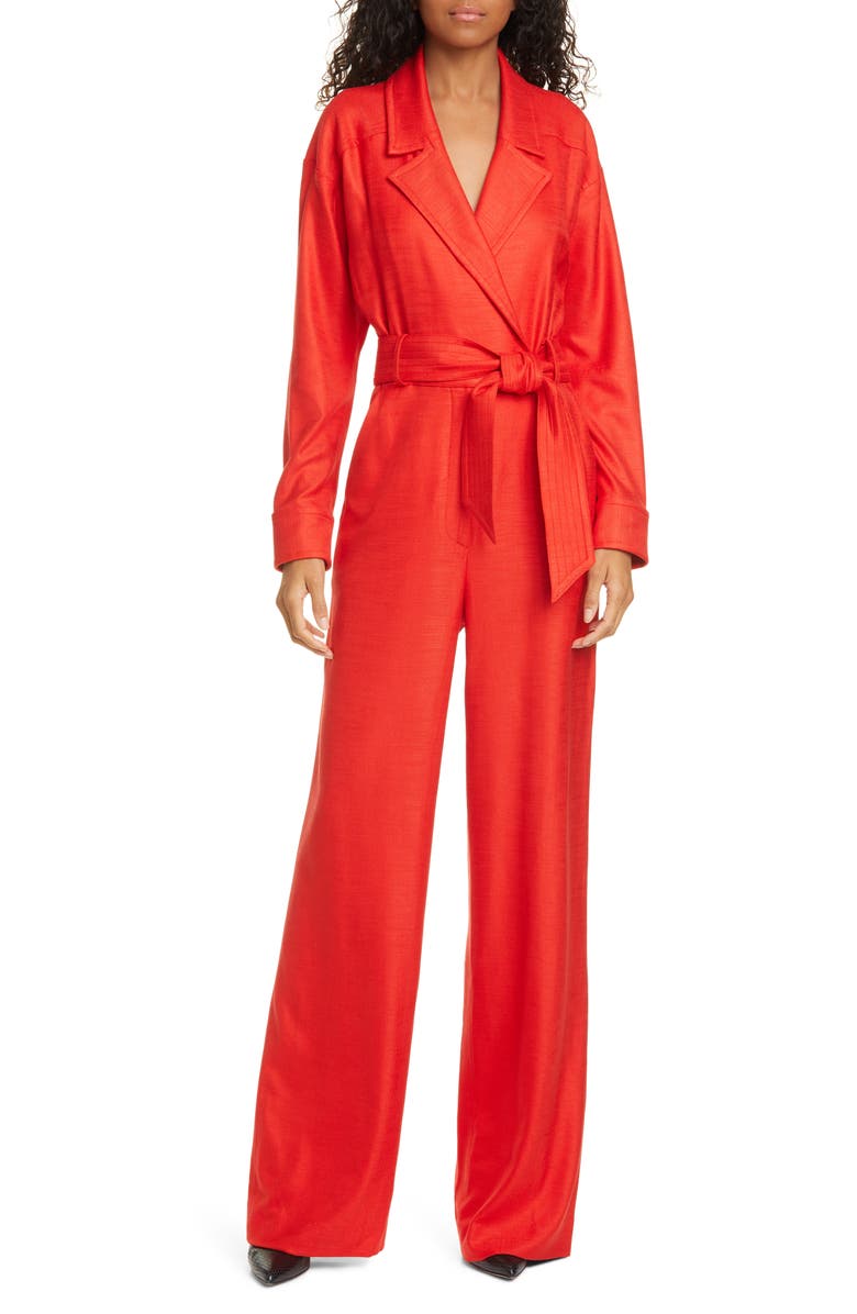 Veronica Beard Lionel Wide Leg Jumpsuit, Main, color, 