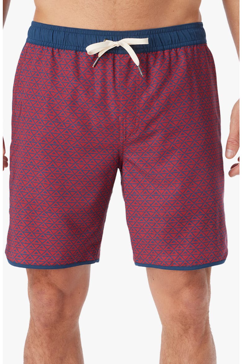 The Anchor Swim Trunks, Main, color, NAUTICAL RED WAVY GEO