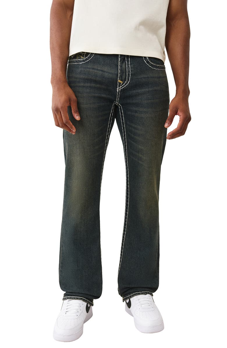 True Religion Ricky Super T Straight Leg Jeans, Main, color, Greenland Dark Wash