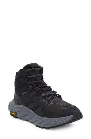 Hoka Anacapa Mid Gore-tex® Waterproof Hiking Shoe In Black/black