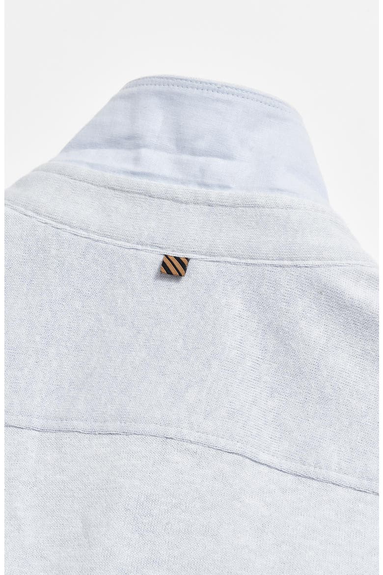Hemp & Cotton Knit Short Sleeve Button-Up Shirt, Alternate, color, PEBBLE
