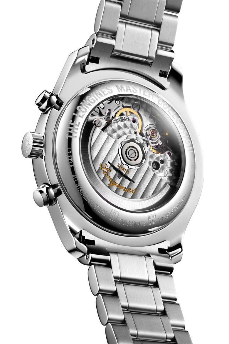 Master Collection Chronograph Bracelet Watch, 42mm, Alternate, color, SILVER