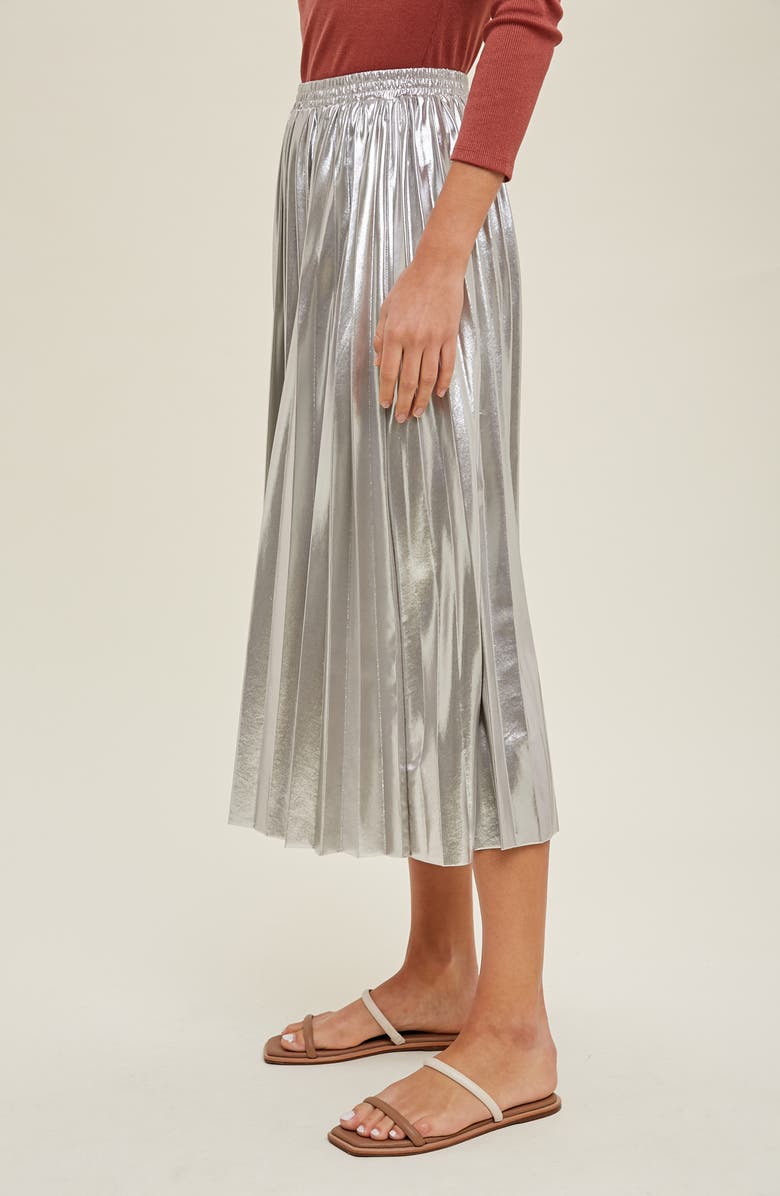 WISHLIST Metallic Pleated Skirt, Alternate, color, 