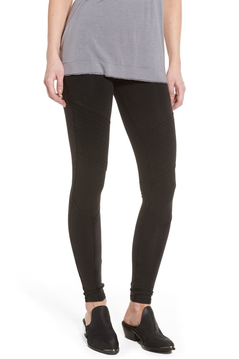 Seamed Moto Leggings, Main, color, BLACK