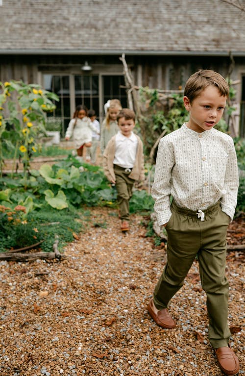 Little Paper Kids Arthur Long Sleeve Shirt In White