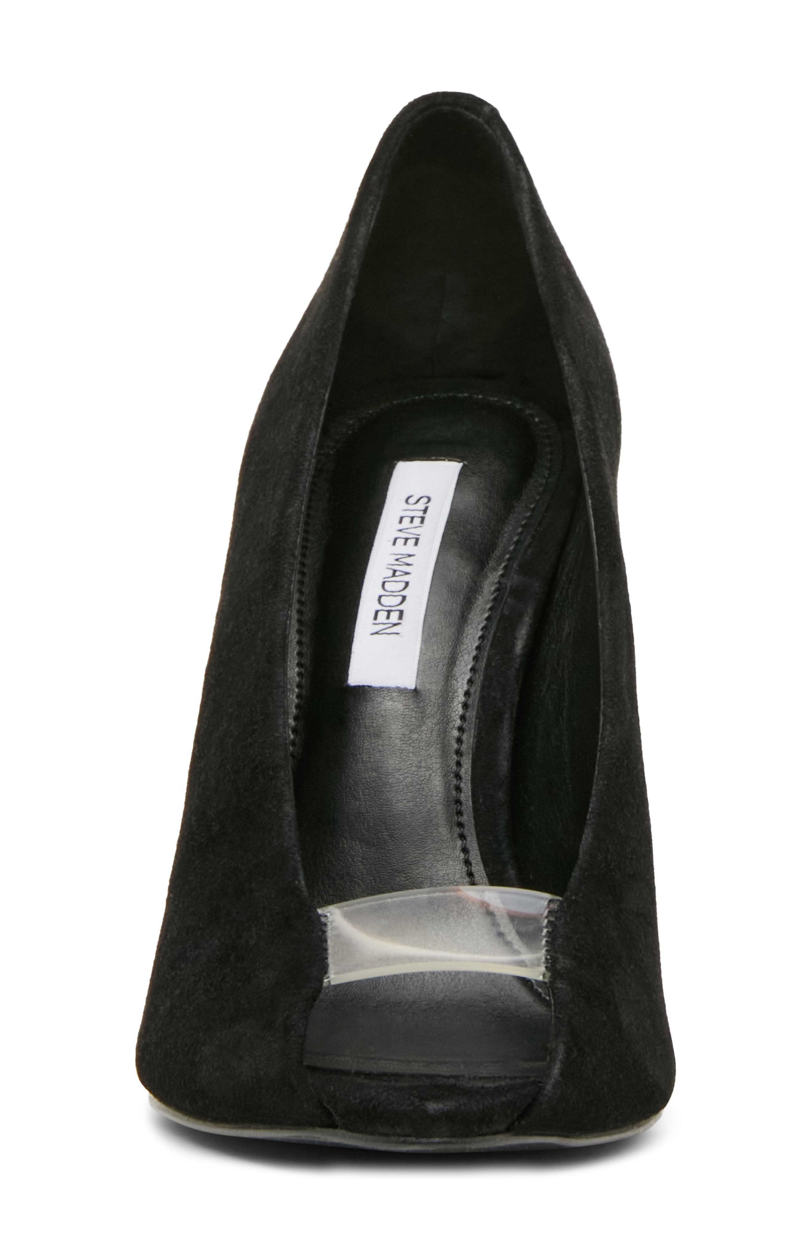 Santino Peep Toe Pump, Alternate, color, BLACK SUEDE
