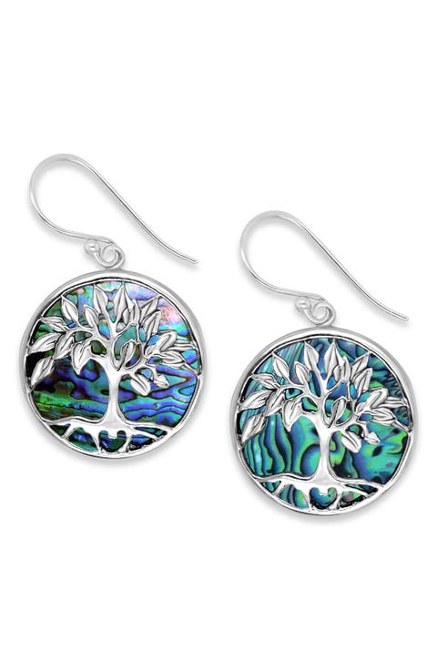 Sterling Silver Tree of Life Drop Earrings