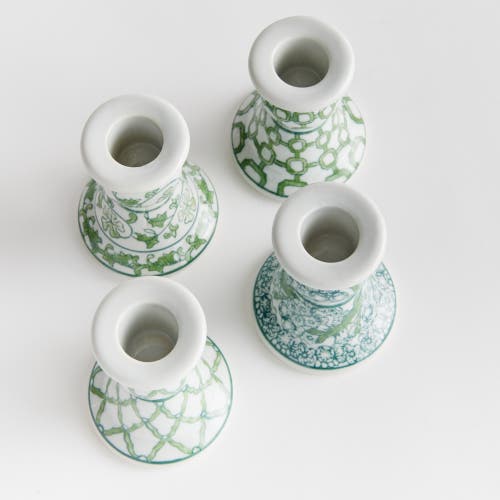 Napa Home & Garden Imperial Mini Taper Candle Holders Set Of 4 In Green