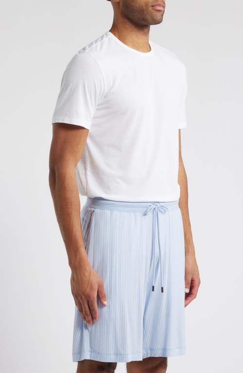 Daniel Buchler Pinstripe Pajama Shorts In Sky Stripe