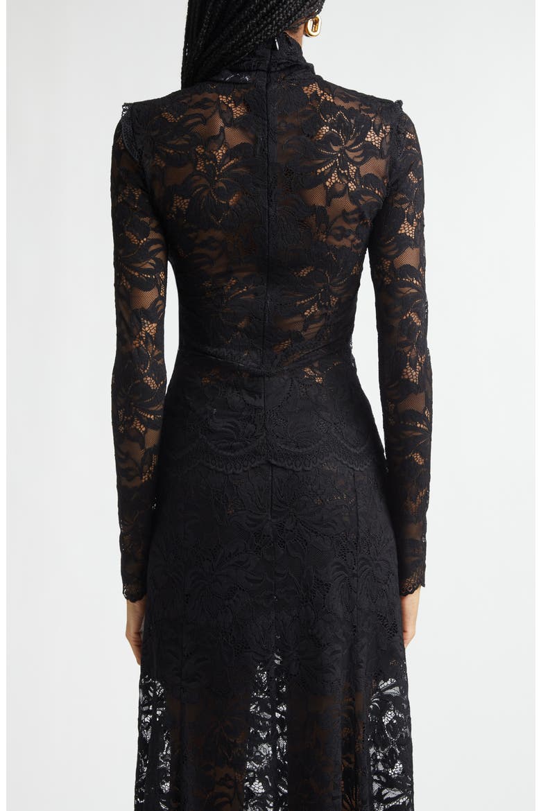 Twist Front Scalloped Lace Top, Alternate, color, BLACK