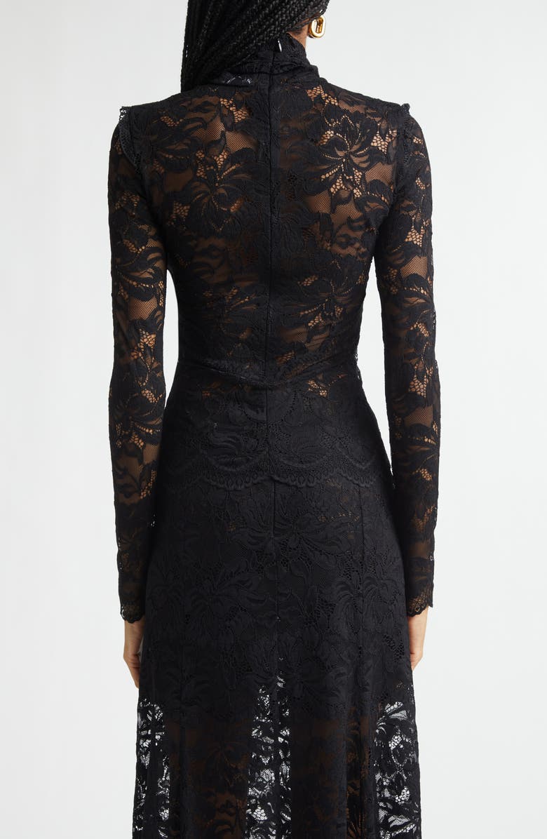 Rabanne Twist Front Scalloped Lace Top, Alternate, color, Black