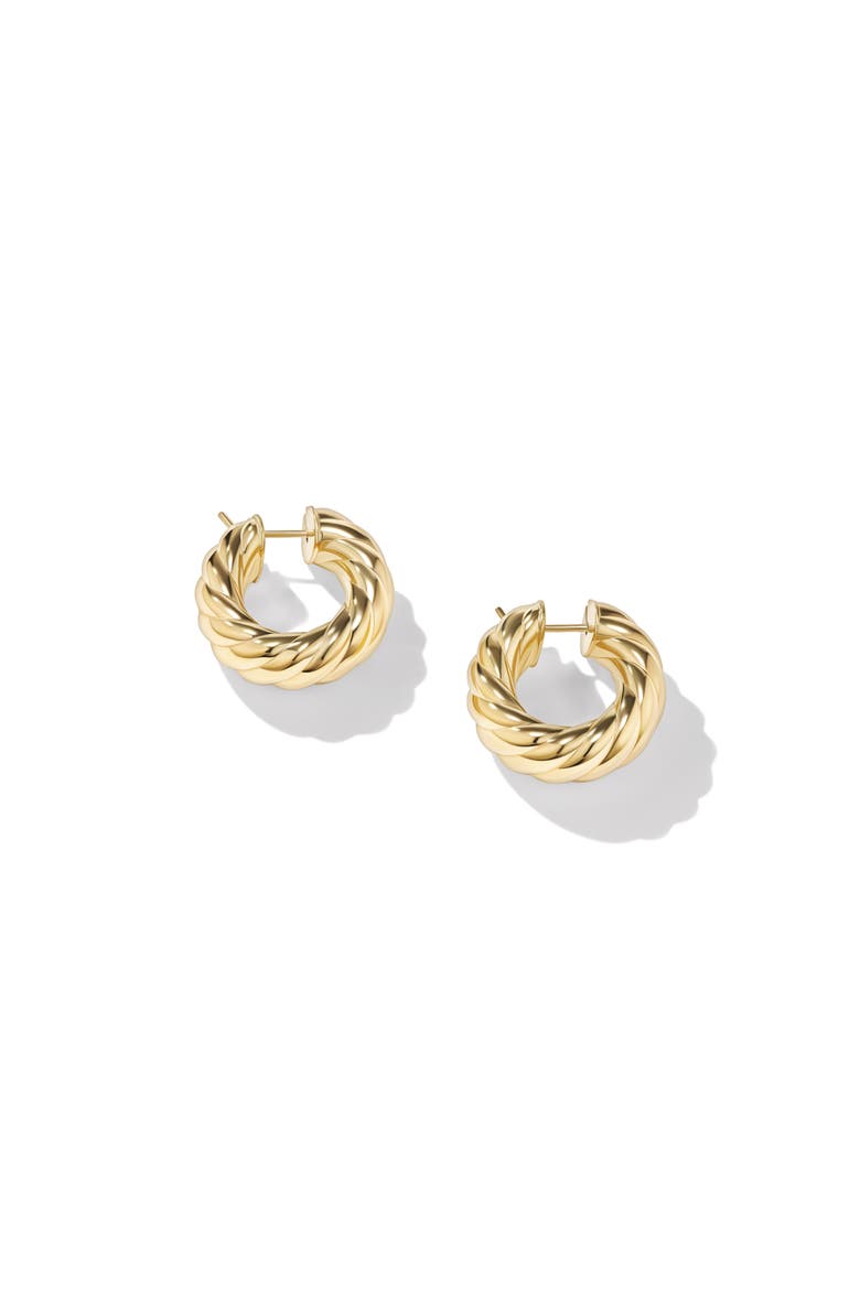 Sculpted Cable Hoop Earrings in 18K Yellow Gold, Alternate, color, 18K YELLOW GOLD