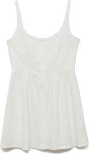 MANGO Textured Button-Up Dress