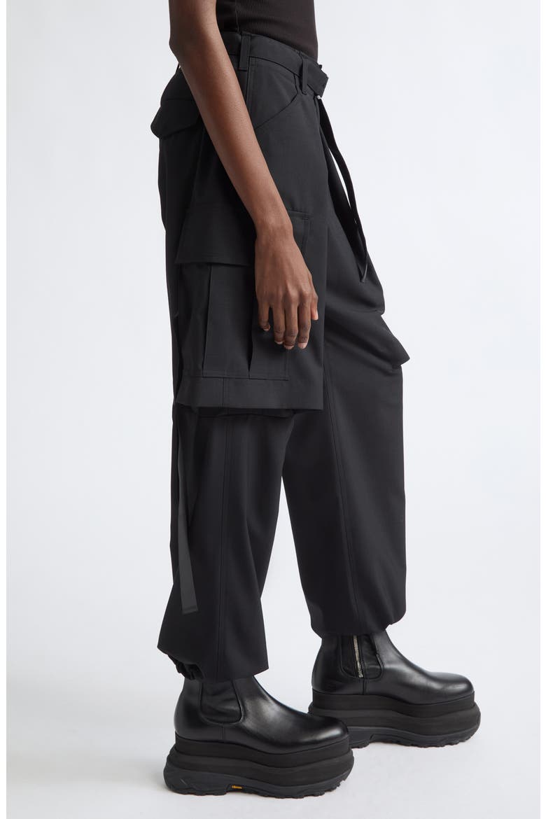 Cargo Overlay Suiting Pants, Alternate, color, BLACK