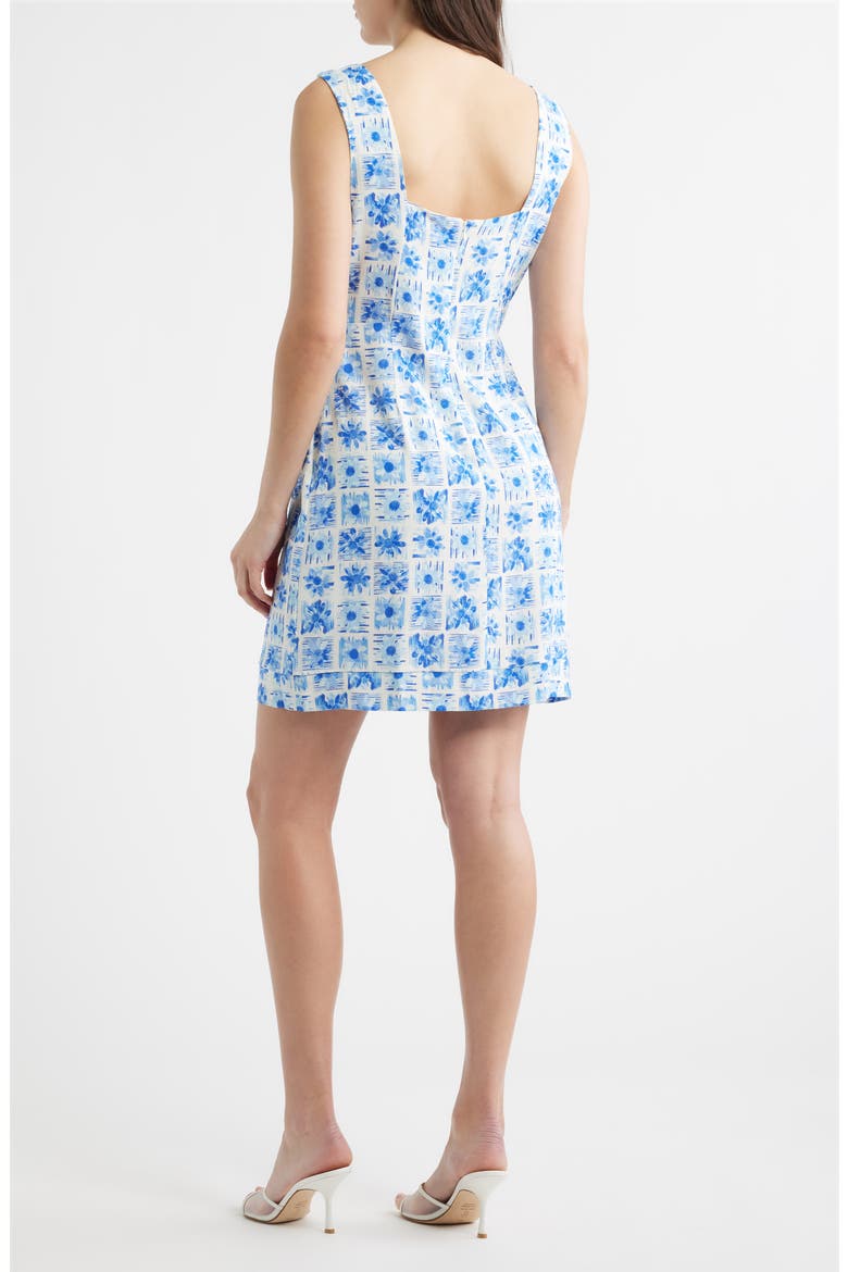 Tile Floral Print Sheath Dress, Alternate, color, BLUE