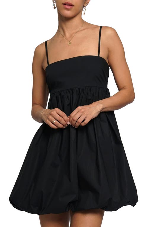 Know One Cares Bubble Hem Babydoll Minidress In Black