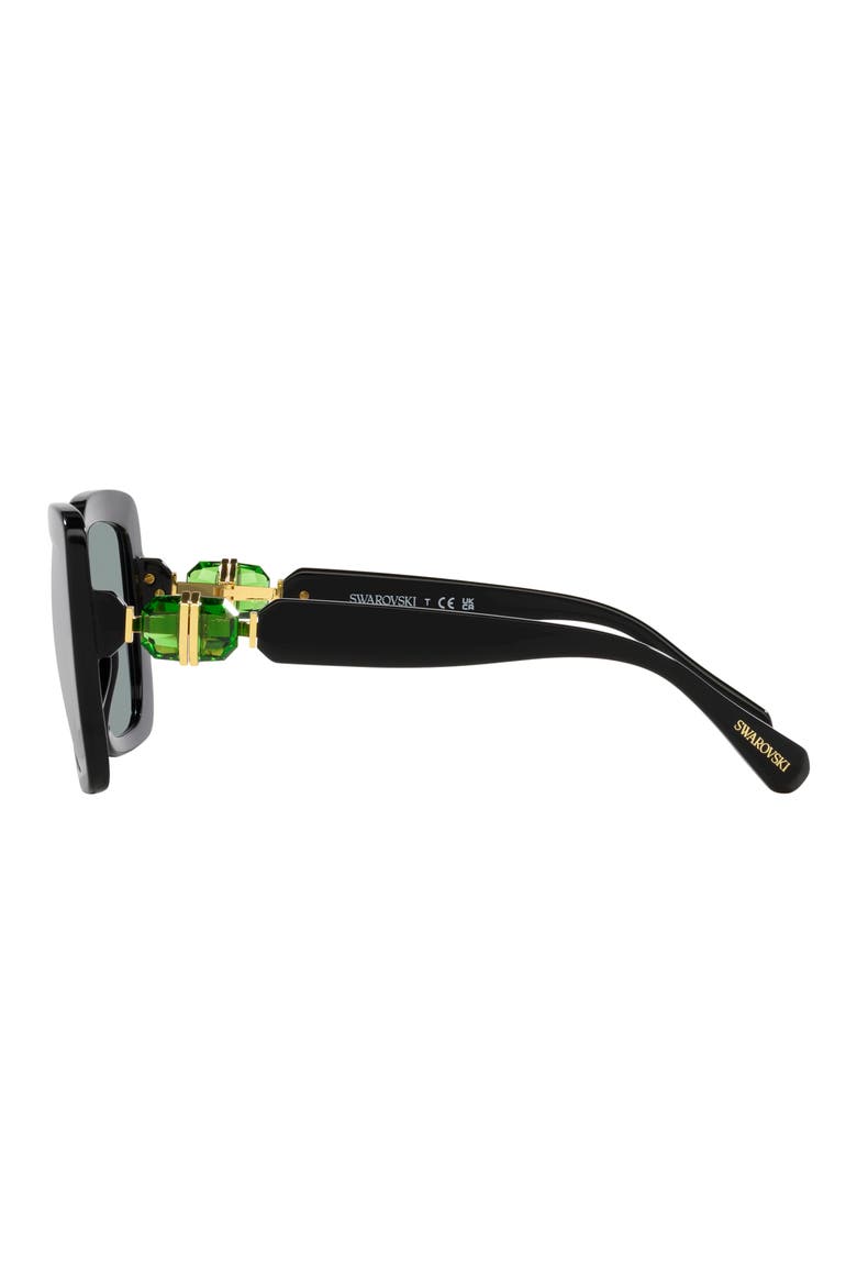55mm Square Sunglasses, Alternate, color, BLACK