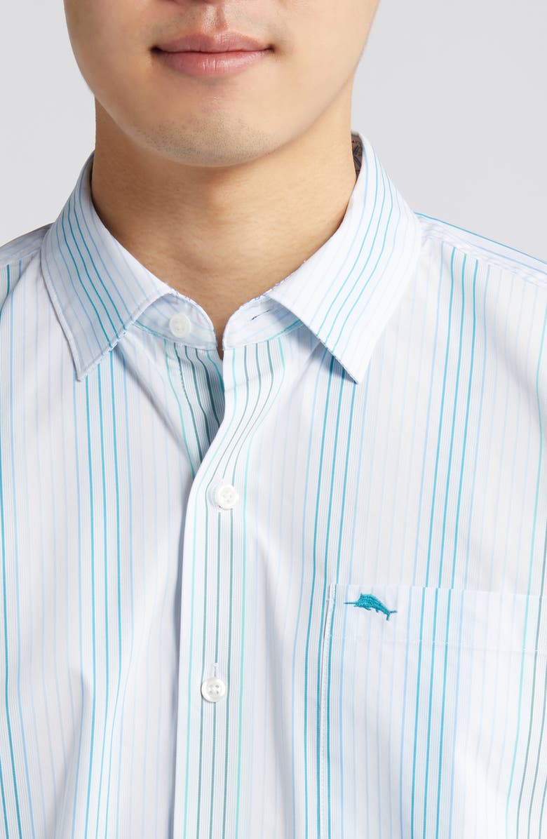 Tommy Bahama Sarasota Stretch IslandZone<sup>®</sup> Seaview Stripe Button-Up Shirt, Alternate, color, Gulf Shore